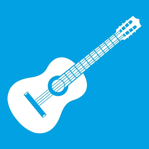 白いギターのアイコン — ストックベクタ