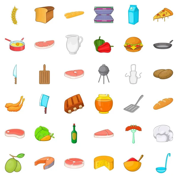 Barbekü gıda Icons set, karikatür tarzı