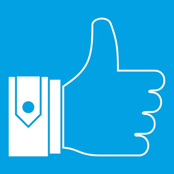 Thumbs up icon white — Stock Vector