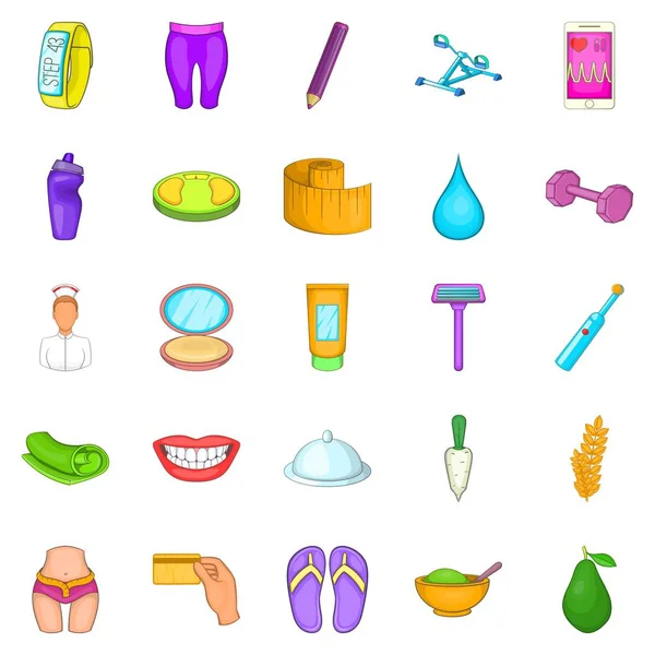 Güzellik ürün Icons set, karikatür tarzı