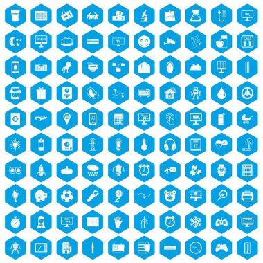 100 app simgeleri mavi ayarla