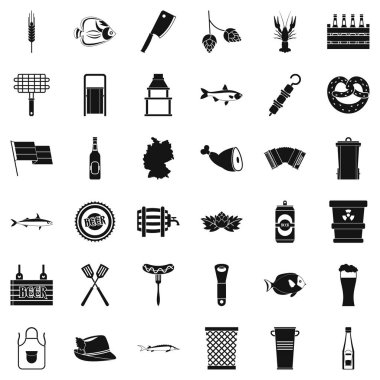 Bira içecek Icons set, basit tarzı