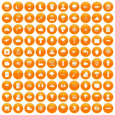 Turuncu 100 fırtına Icons set