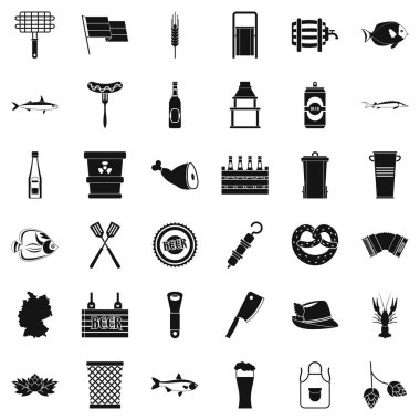 Soğuk içecek Icons set, basit tarzı