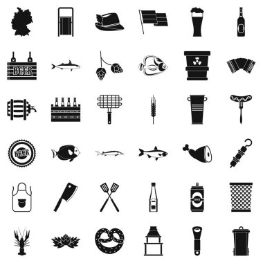 Soğuk bir bira Icons set, basit tarzı