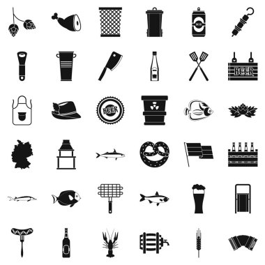 Oktoberfest Icons set, basit tarzı