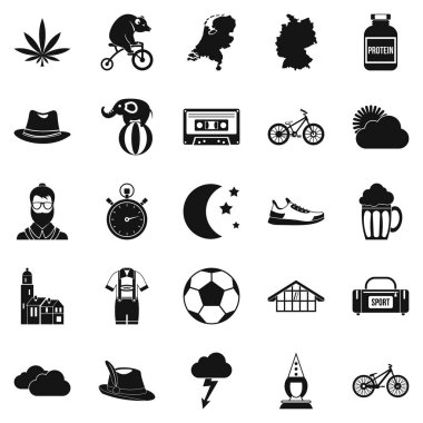 Bisiklet Icons set, basit tarzı