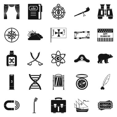 Korsanlar Icons set, basit tarzı