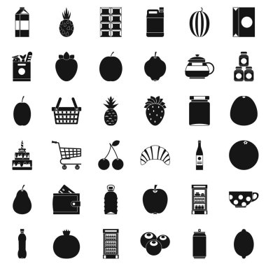 Farklı içecek Icons set, basit tarzı