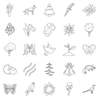 Doğa Icons set, anahat stili