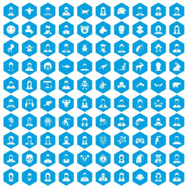 100 avatar simgeleri mavi ayarla