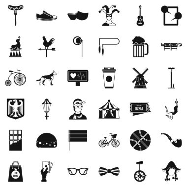 Bisiklet Icons set, basit tarzı