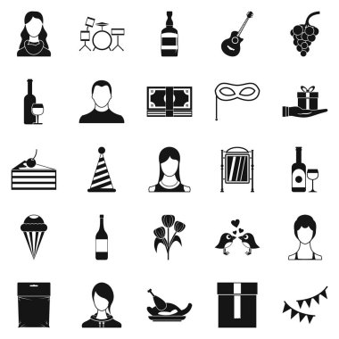 Alışveriş Merkezi Icons set, basit tarzı dinlenmek