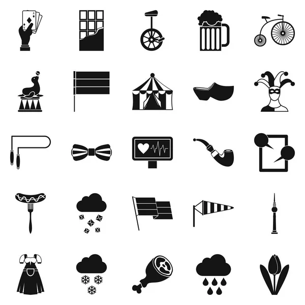 Conjunto de iconos de entrenamiento de circo, estilo simple — Vector de stock