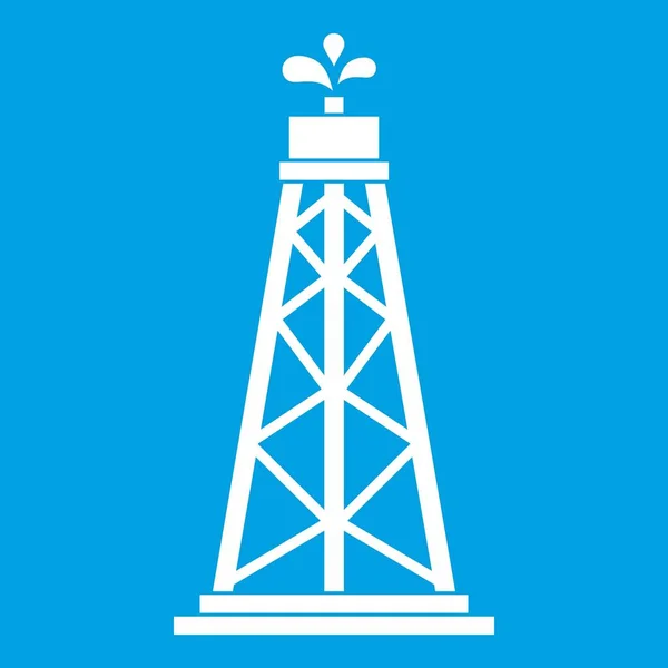 Oil rig icon white — Stock Vector