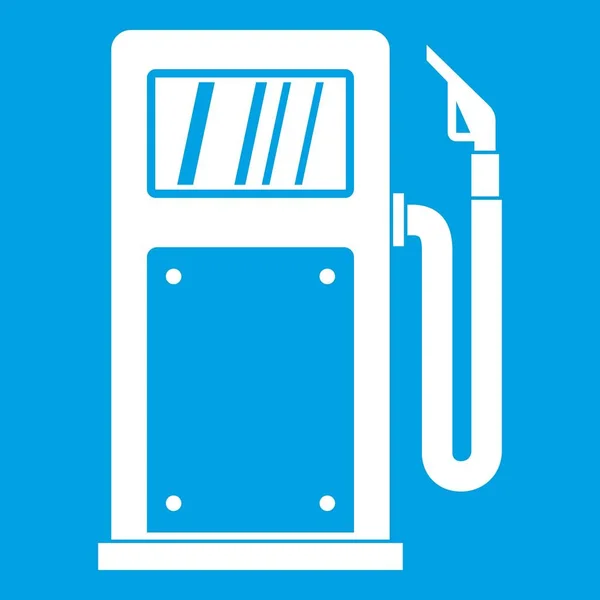 Icona pompa benzina bianca — Vettoriale Stock