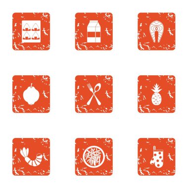 Restoran düzey simgeler kümesi, grunge tarzı