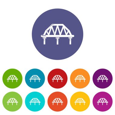 Kemerli tren Köprüsü simgeler kümesi vektör renk