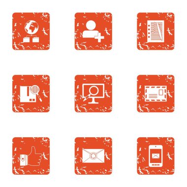 Küresel depolama simgeler kümesi, grunge tarzı