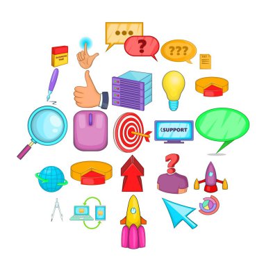 Online çalışan Icons set, karikatür tarzı