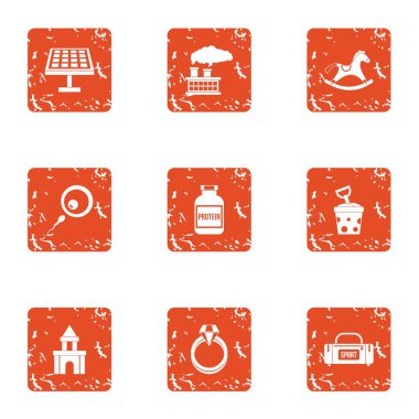 Enerji üretim simgeler kümesi, grunge tarzı