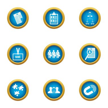 Çaba Icons set, düz stil