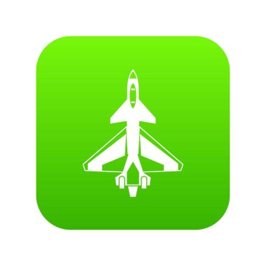 Askeri savaş uçağı simgesi dijital yeşil