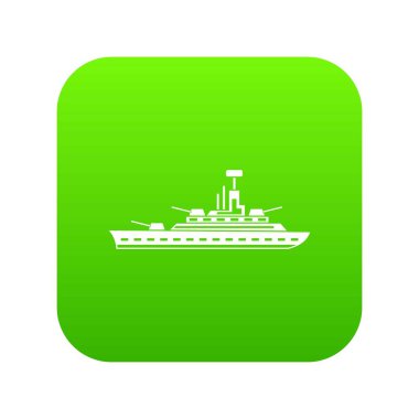 Askeri savaş gemisi simgesi dijital yeşil