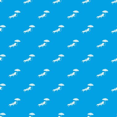 Kesintisiz mavi vektör güneşlenme ve şemsiye desen