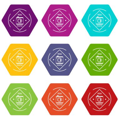 9 vektör kamera Icons set