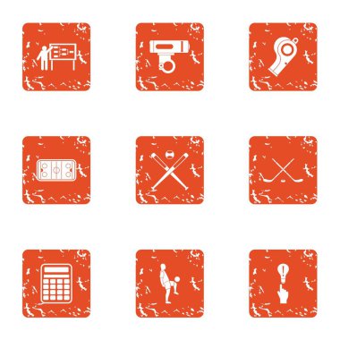 Planı Icons set, grunge tarzı