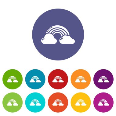 Gökkuşağı simgeler vektör renk ayarla