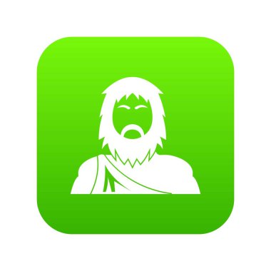 Neandertal simge yeşil vektör