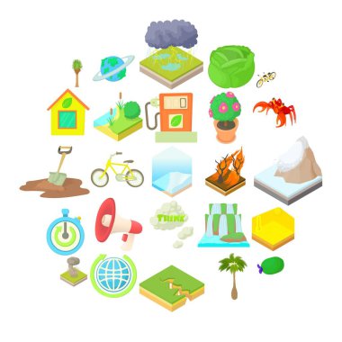 Eko Icons set, karikatür tarzı