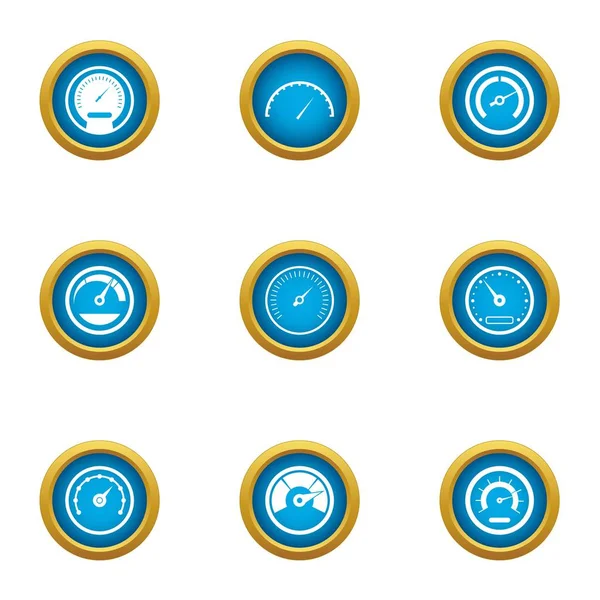 Hız Icons set, düz stil