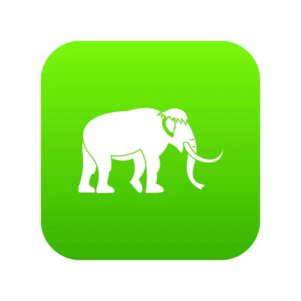 Ícone mamute vetor verde — Vetor de Stock