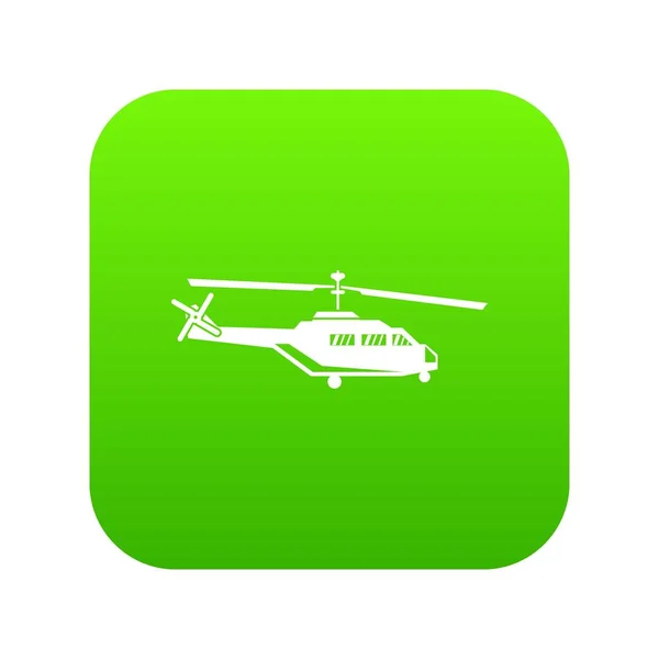 Military helicopter icon digital green — Stock Vector