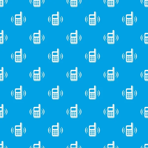 Phone is ringing pattern vector seamless blue — Stock Vector