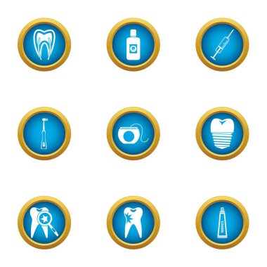 Dişsiz Icons set, düz stil