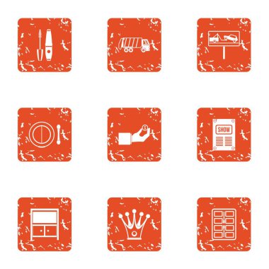 Tahliye makine simgeler kümesi, grunge tarzı