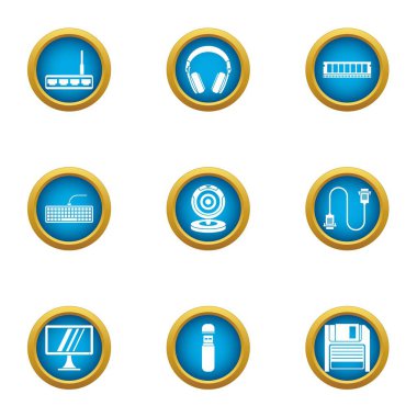 Saat değişikliği simgeler kümesi, düz stil için