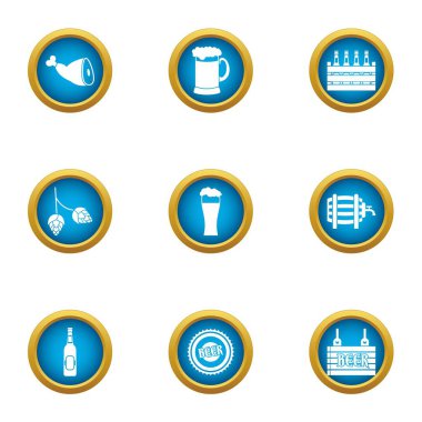 Baltık Icons set, düz stil