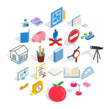 Sciential Icons set, izometrik stili