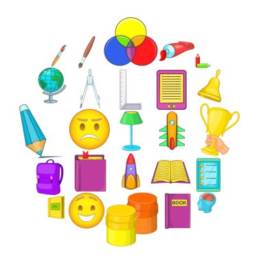 Mükemmel bir görevli Icons set, karikatür tarzı