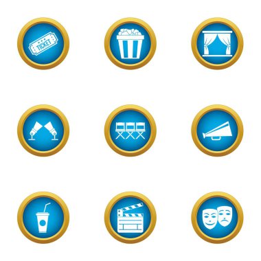 Görüntü yönetmeni Icons set, düz stil