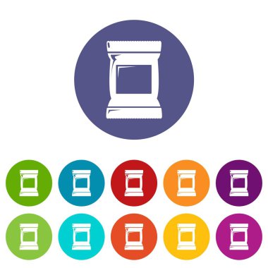 Gıda Aperatif yastık çanta simgeler vektör renk ayarla