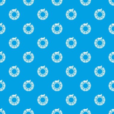 Kesintisiz Mavi tren ve yuvarlak demiryolu desen vektör