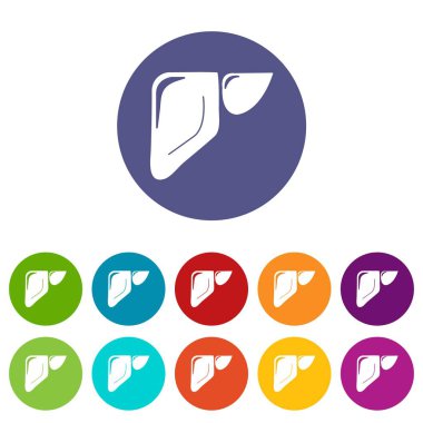 Karaciğer simgeler vektör renk ayarla