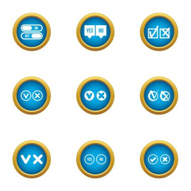 Grafik oy simgeler kümesi, düz stil