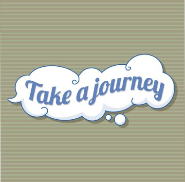 Bir yolculuk etiketi simgesi, karikatür tarzı almak